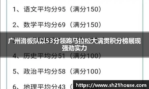 广州滑板队以53分领跑马拉松大满贯积分榜展现强劲实力